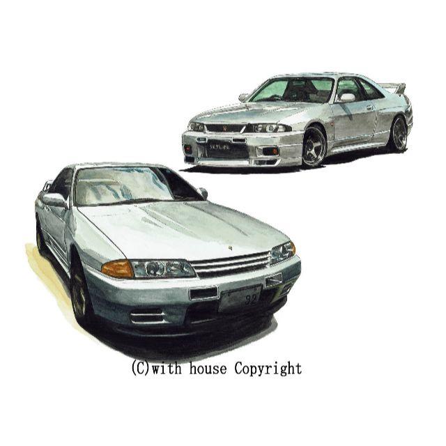 NC-882 GT-R R33/R32限定版画 直筆サイン額装●作家平右ヱ門 1