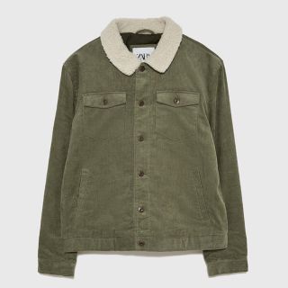 ザラ(ZARA)のZARA コーデュロイジャケット　ボア付き　メンズ(Gジャン/デニムジャケット)