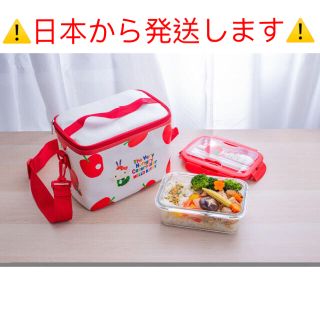 ハローキティ(ハローキティ)の新品　日本未発売　はらぺこあおむし ハローキティ お弁当セット 保冷バッグ(弁当用品)