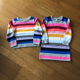 ベビーギャップ(babyGAP)の＊専用＊【100】ベビーギャップ カラフル マルチボーダー トップス ワンピース(ワンピース)