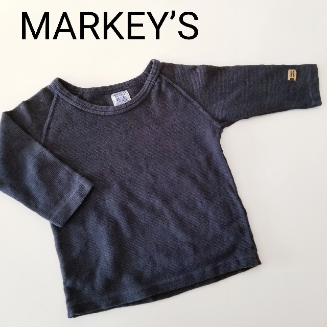 MARKEY'S(マーキーズ)のマーキーズ★ワッフルロンＴ 80★ブラック キッズ/ベビー/マタニティのベビー服(~85cm)(シャツ/カットソー)の商品写真