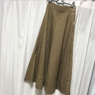 ローズバッド(ROSE BUD)のブラウンチェックskirt☺︎(ロングスカート)