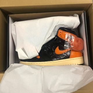 ナイキ(NIKE)のエアジョーダン1 BLACK/ORANGE(スニーカー)