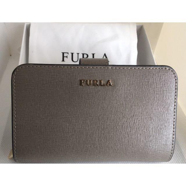 ホック式内側FURLA　フルラ　バビロン　レザー　コンパクトジップ財布　GR