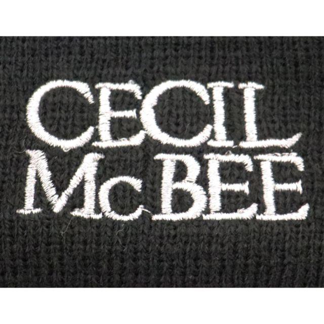 CECIL McBEE(セシルマクビー)のCECIL McBEE セシルマクビー ニット帽 ロゴ アクリル ★ブラック新品 レディースの帽子(ニット帽/ビーニー)の商品写真