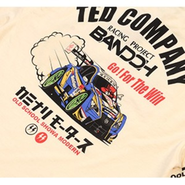 TEDMAN(テッドマン)のﾃｯﾄﾞﾏﾝ×ｶﾐﾅﾘﾓｰﾀｰｽ/ﾛﾝT/白/tdkmlt-90/ｴﾌ商会 メンズのトップス(Tシャツ/カットソー(七分/長袖))の商品写真