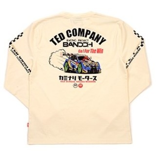 テッドマン(TEDMAN)のﾃｯﾄﾞﾏﾝ×ｶﾐﾅﾘﾓｰﾀｰｽ/ﾛﾝT/白/tdkmlt-90/ｴﾌ商会(Tシャツ/カットソー(七分/長袖))