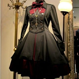 オンライン限定商品 ディーン ワンピース 軍服 ゴシック ゴスロリ ひざ丈ワンピース ワンピース ブラック系mブラック系 M Acmwasiapacific Acm Org