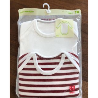 ユニクロ(UNIQLO)のUNIQLO BABY(NEW BORN)クルーネックボディ(長袖)2P(肌着/下着)