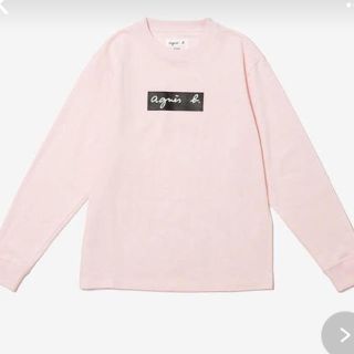 アニエスベー(agnes b.)の水通しのみ　美品　アニエスベー  ボックスロゴロンt ピンク(Tシャツ(長袖/七分))