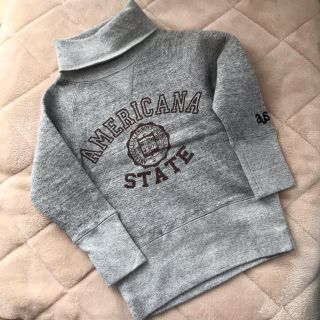 アメリカーナ(AMERICANA)の100 新品タグ付　アメリカーナ　トレーナー　タートル　グレー　キッズ(Tシャツ/カットソー)