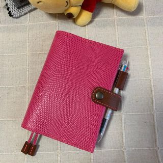 手帳カバー ほぼ日手帳 A6・文庫本サイズ  本革  ○ピンク○ ハンドメイド(その他)