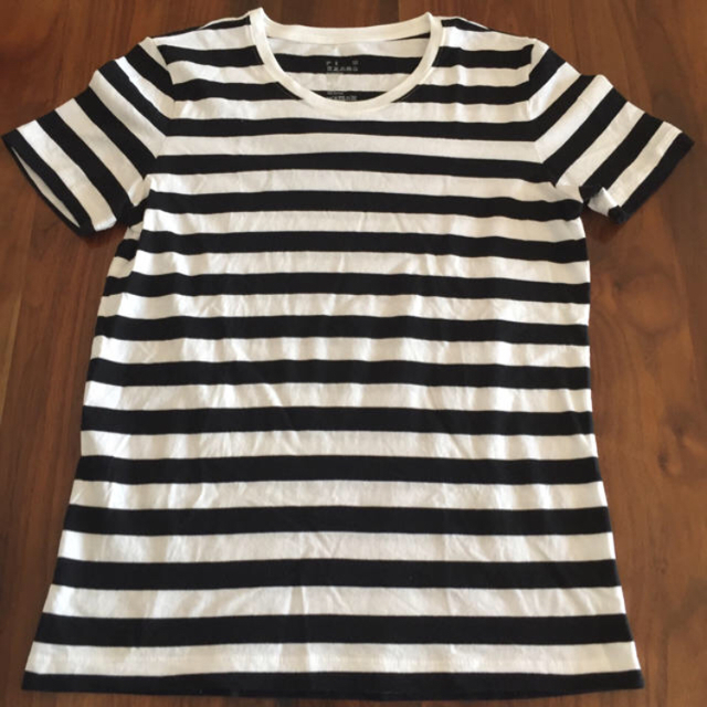 MUJI (無印良品)(ムジルシリョウヒン)の無印良品 ボーダーTシャツ L レディースのトップス(Tシャツ(半袖/袖なし))の商品写真