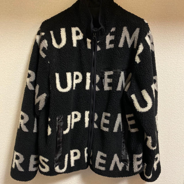 送料込 supreme シュプリーム リバーシブル ロゴ フリースジャケット