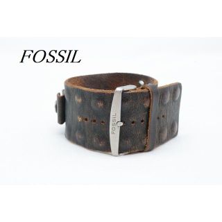 フォッシル(FOSSIL)の【S183】FOSSIL フォッシル レザー ブレスレット 4ミリ幅 幅広(バングル/リストバンド)