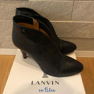 ランバンオンブルー(LANVIN en Bleu)のランバン　ブーティ　ショートブーツ　ブラック　23.5(ブーティ)