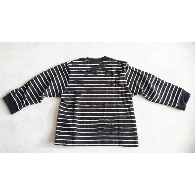80size   黒ボーダーロングTシャツ キッズ/ベビー/マタニティのベビー服(~85cm)(シャツ/カットソー)の商品写真