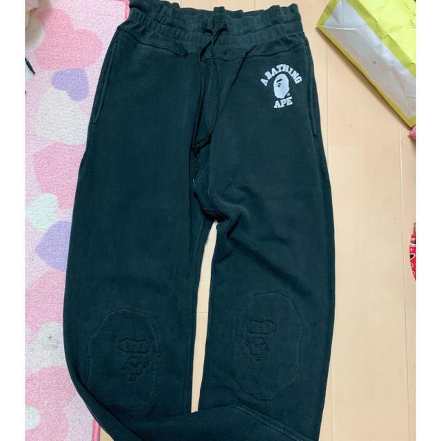 激レアLサイズ!初期 BAPEカレッジ猿プリントスウェットパンツ黒 | フリマアプリ ラクマ