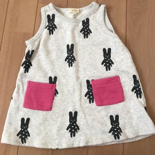 ハッシュアッシュ(HusHush)のハッシュアッシュ ワンピース チュニック うさぎ柄(ワンピース)