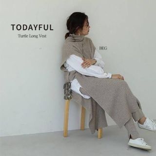 トゥデイフル(TODAYFUL)のTODAYFULトゥデイフルTurtle LongVest タートルロングベスト(ニット/セーター)