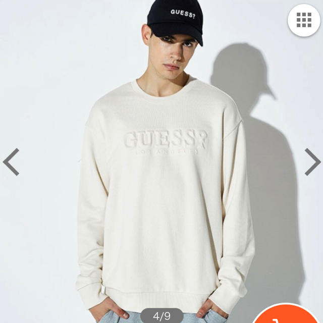 GUESS(ゲス)の【美品】GUESS 白トレーナー メンズのトップス(スウェット)の商品写真