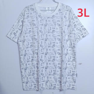 新品 3L XXL パンダの穴 シャクレルプラネット 大きいサイズ Tシャツ 白(Tシャツ/カットソー(半袖/袖なし))