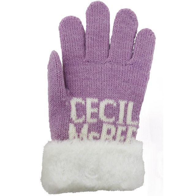 CECIL McBEE(セシルマクビー)のCECIL McBE セシルマクビー手袋5本指ファー付きアクリル パープル新品 レディースのファッション小物(手袋)の商品写真