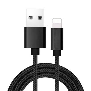 はやママ様専用急速充電データ転送ナイロンライトニングケーブル2m黒＆白(iPhoneケース)