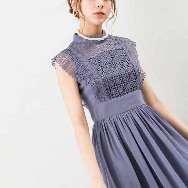 Andemiu レースキリカエシフォンドレス | www.bonitaexclusive.com