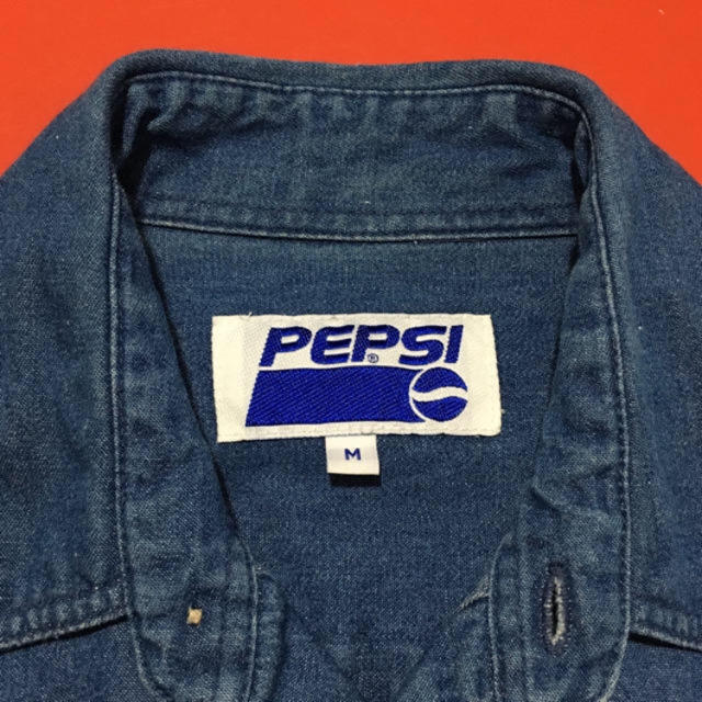 Santa Monica(サンタモニカ)の90s PEPSI ペプシ デニムシャツ ヴィンテージ 美品 コーラ 企業ロゴ メンズのトップス(シャツ)の商品写真