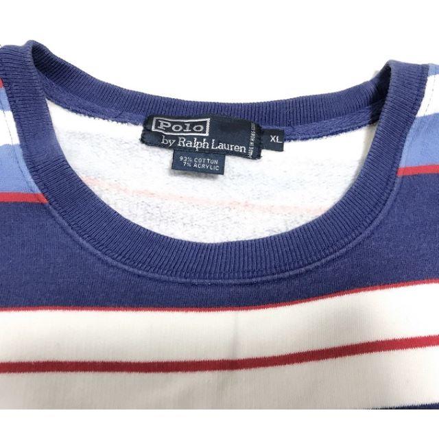 POLO RALPH LAUREN(ポロラルフローレン)の90's ラルフローレン マルチボーダー クルー スウェット XL トレーナー メンズのトップス(スウェット)の商品写真