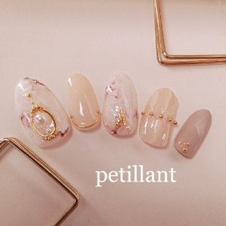 ベージュプリーツnailNo103