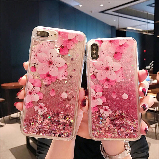 iPhone(アイフォーン)の桜 iPhoneケース ハートスパンコールラメグリッター✩.*˚ スマホ/家電/カメラのスマホアクセサリー(iPhoneケース)の商品写真