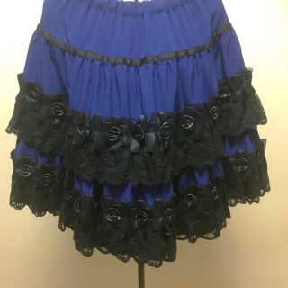 ブラックピースナウ(BLACK PEACE NOW)の新品◆ブラック ピース ナウ ◆豪華♡薔薇リボン スカート(ひざ丈スカート)