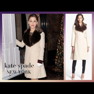 ケイトスペードニューヨーク(kate spade new york)のkate spade NEW YORK ファー衿Briellaエレガントコート(ロングコート)