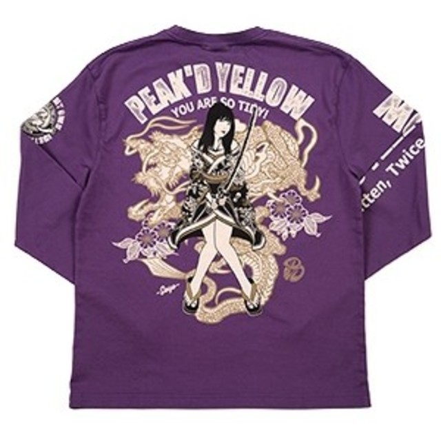 ﾋﾟｰｸﾄﾞｲｴﾛｰ/ﾛﾝT/紫/pylt-217/ﾃｯﾄﾞﾏﾝ/ｶﾐﾅﾘ メンズのトップス(Tシャツ/カットソー(七分/長袖))の商品写真