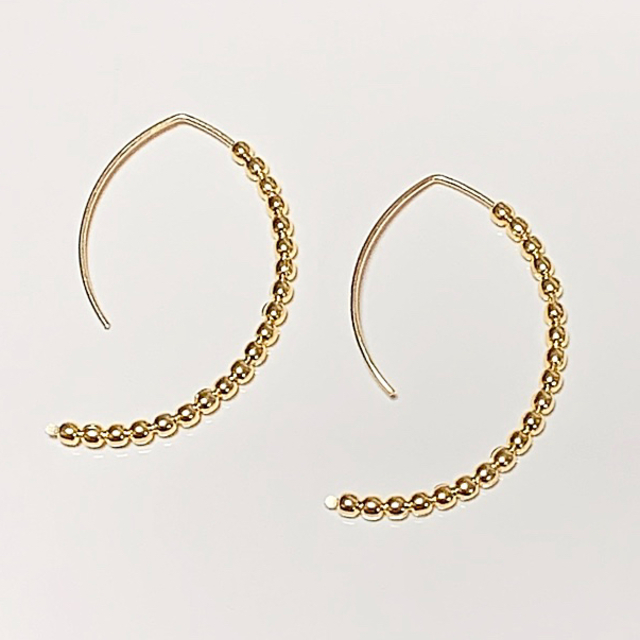 ESTNATION(エストネーション)のK14 gold filled ミニゴールドバナナフックピアス ハンドメイドのアクセサリー(ピアス)の商品写真