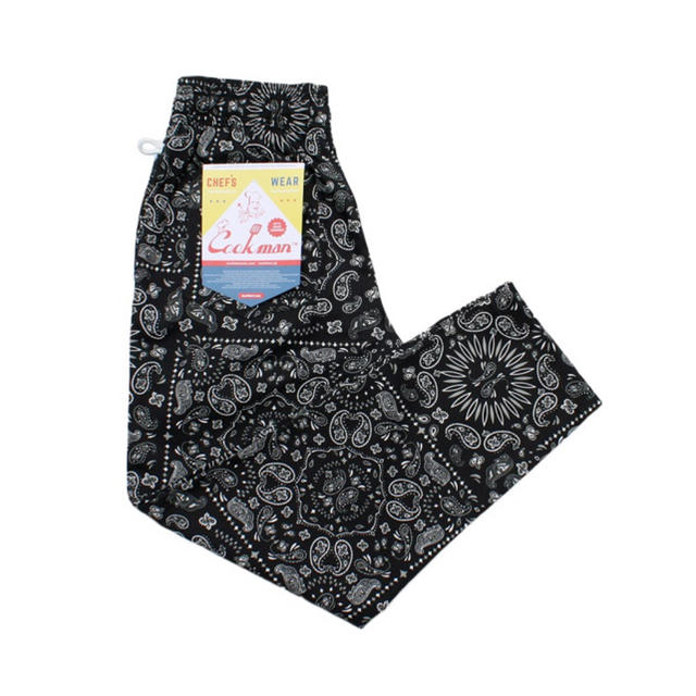 cookman chef pants Paisley Black 黒 ペイズリー