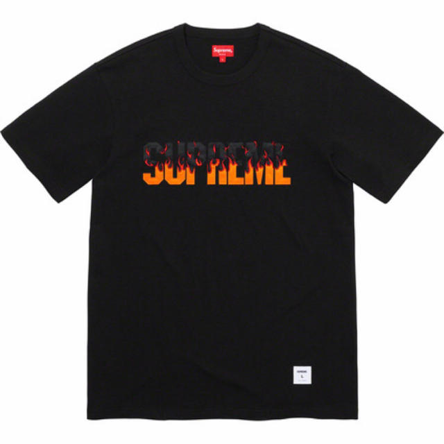Mサイズ 黒★Supreme Flame S/S Top フレイム Tシャツ