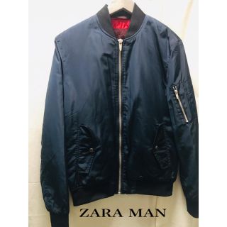 ザラ(ZARA)のZara ボンバージャケット　MA-1 ネイビー(ブルゾン)