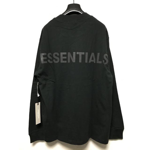 FEAR OF GOD(フィアオブゴッド)のFOG ESSENTIALS 19AW リフレクティブ ロンT　黒ｘ黒 　S メンズのトップス(Tシャツ/カットソー(七分/長袖))の商品写真