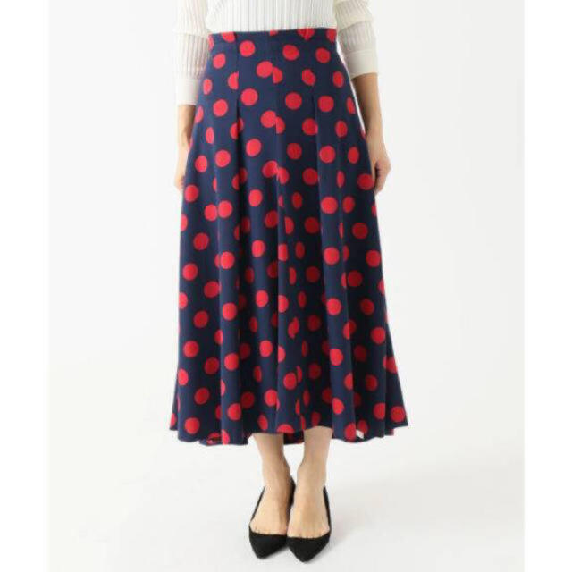 IENA(イエナ)のIENA ヴェルメーユパーイエナ ロングスカート ドット ネイビー レディースのスカート(ロングスカート)の商品写真
