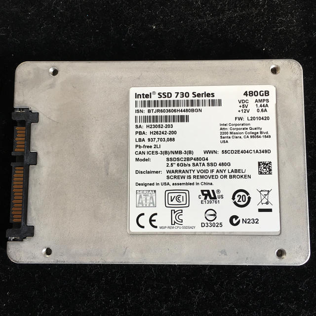 intel SSD 730serles 480GB 1