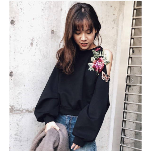 Ameri VINTAGE FLOWER PATCH SWEAT TOP - トレーナー/スウェット