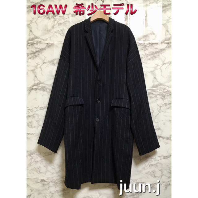 【16AW】【美品】juun.j Cocoon Pinstriped Coat