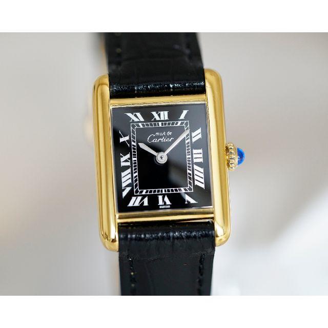 Cartier - 美品 カルティエ マスト タンク ブラック 手巻き SM Cartier