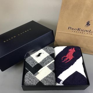 ラルフローレン(Ralph Lauren)のラルフローレン フェイスタオル 2枚セット チェック／ストライプ メンズ(タオル/バス用品)