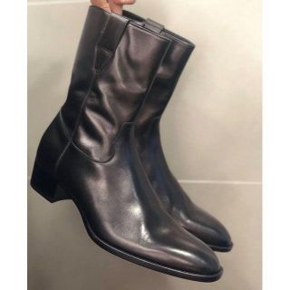 サンローラン(Saint Laurent)の新品エディサンローラン13年秋冬 ブラックレザーカウボーイブーツ 39(ブーツ)