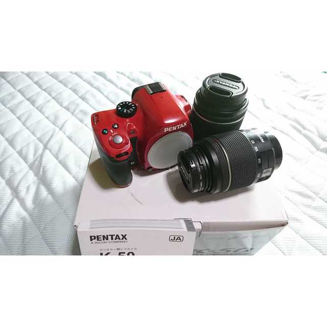 PENTAX/ペンタックス K-50 ダブルレンズキット レッド 一眼レフカメラ