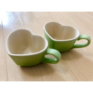 ルクルーゼ(LE CREUSET)のル・クルーゼ ハート型 コップ グリーン セット(食器)